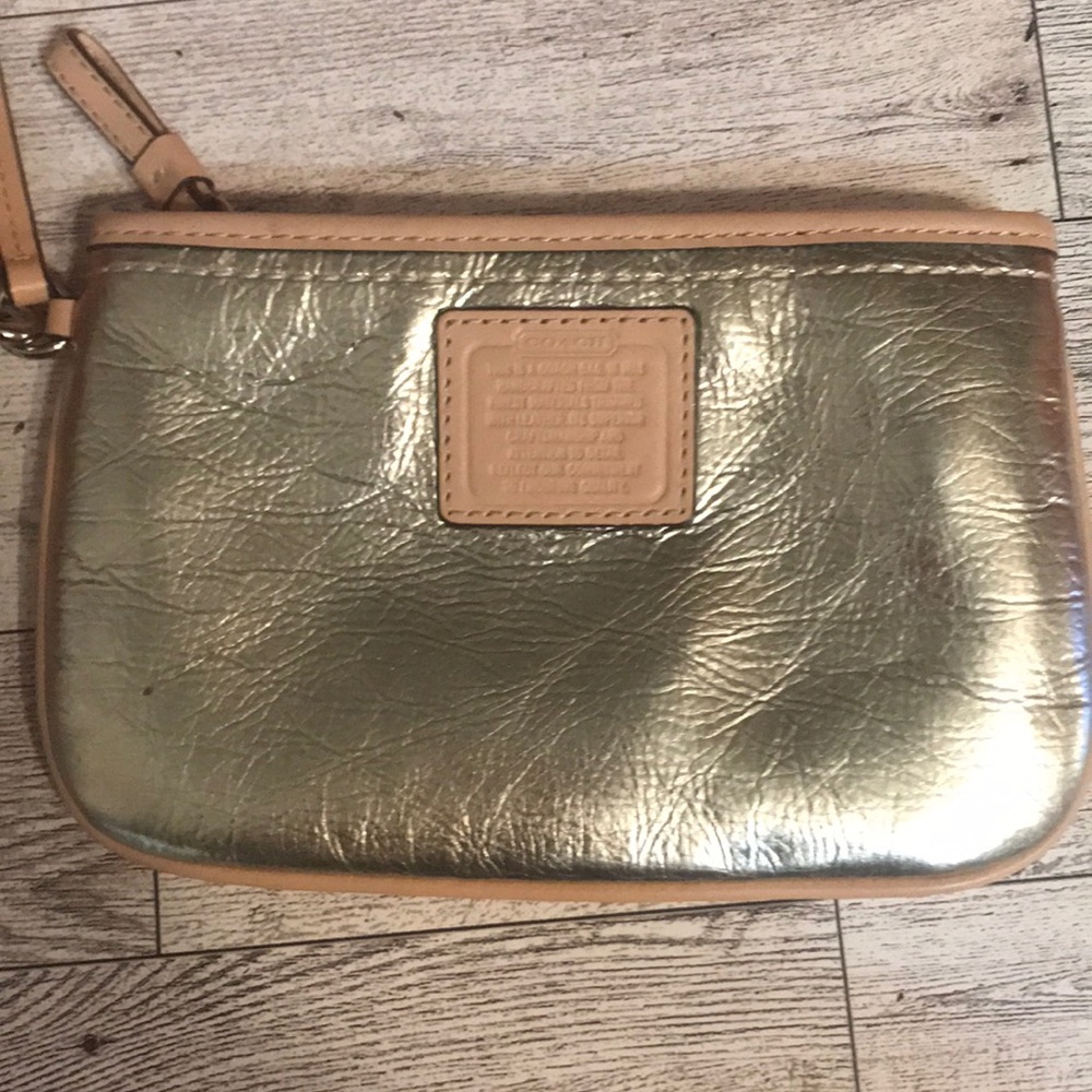 Coach Metallic Gold Wristlet - image 1